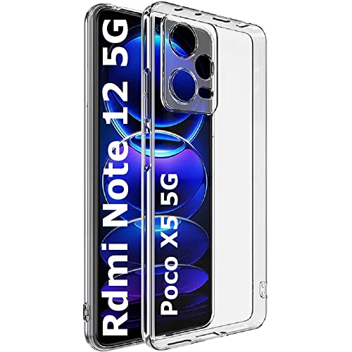 REALCASE Silicone Redmi Note 12/Poco X5 5G Back Cover Case | Scratch Resistant Protective Crystal Clear Transparent | Shock Proof Bumper Back Cover Case For Redmi Note 12/ Xiaomi Poco X5 5G - Image 1