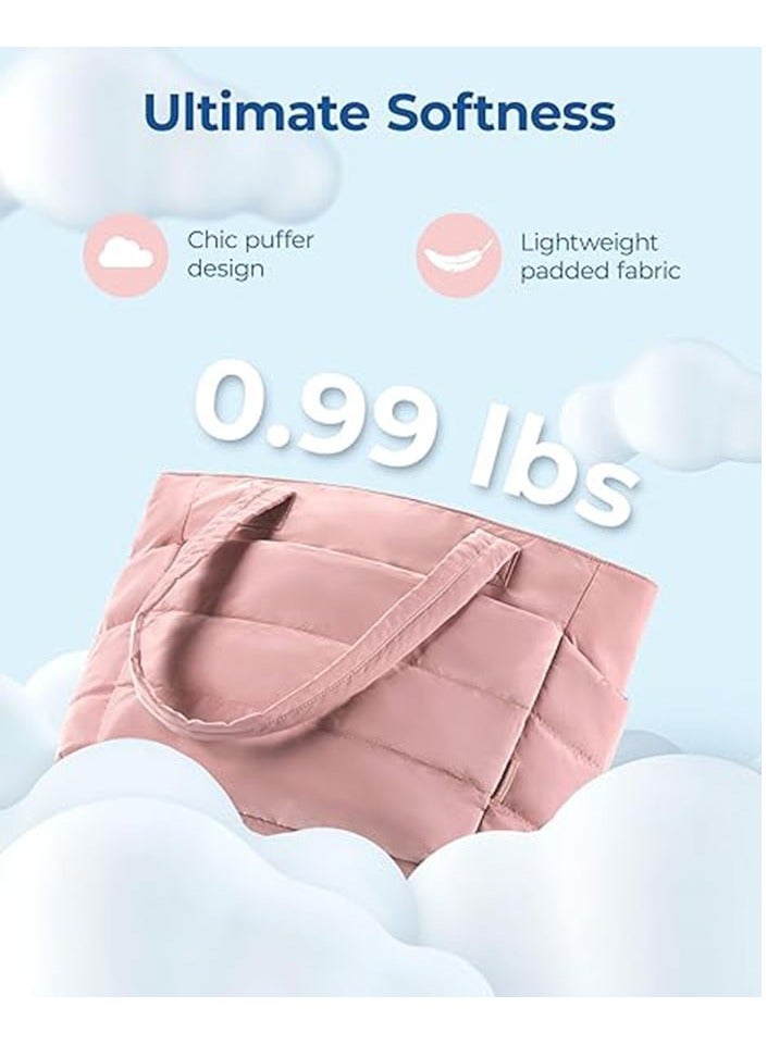 Arabest Tote Bag for Women, Lightweight Puffy Tote Bag with Compartments, Quilted Shoulder Bag Handbag for Travel, Work  - Image 5
