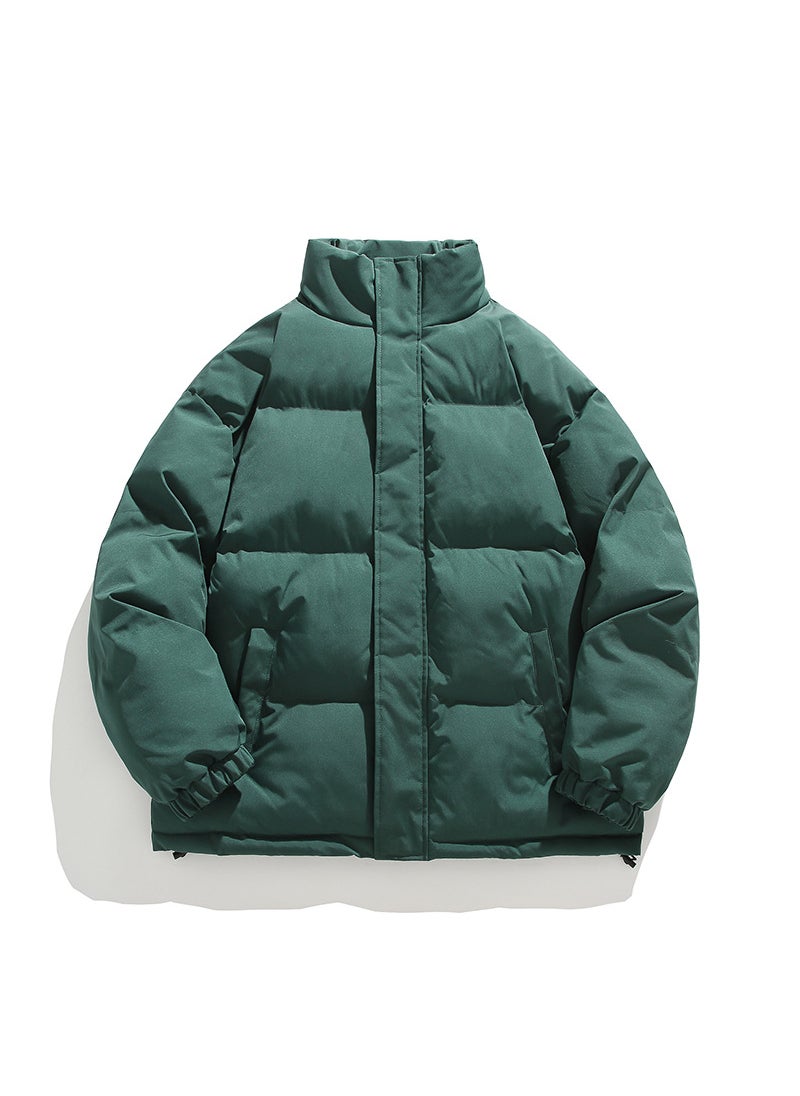 Generic - Minimalist Solid Color Mens Cotton Coat Loose Fit Warm Puffer Jacket Casual Versatile Winter New Arrival Korean Trend Brown - Image 1