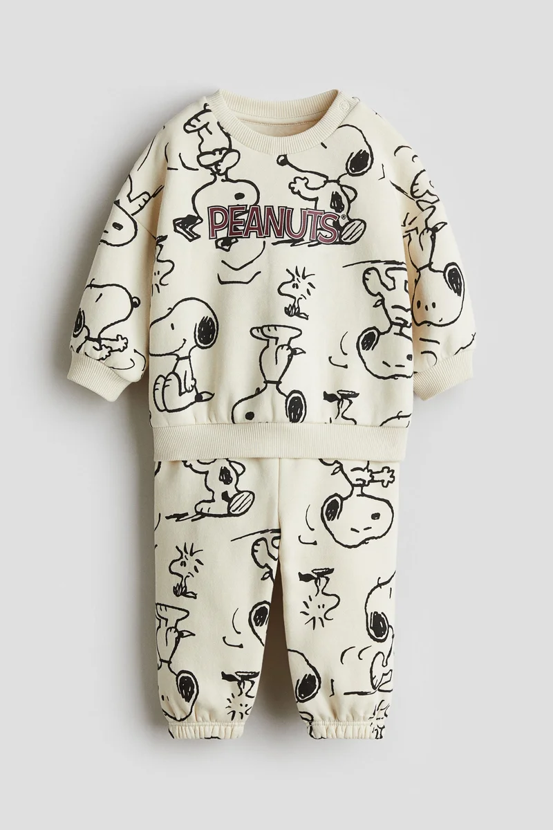 H&M 2-piece printed sweatshirt set