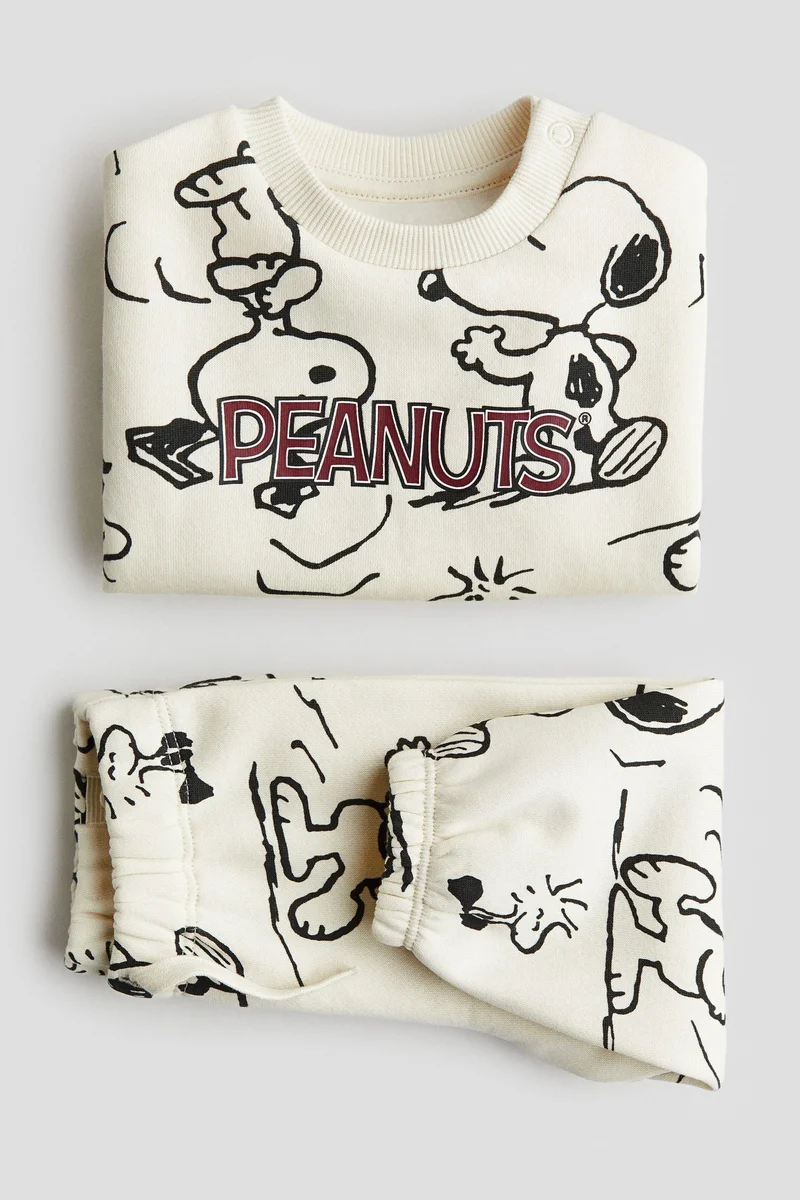 H&M 2-piece printed sweatshirt set