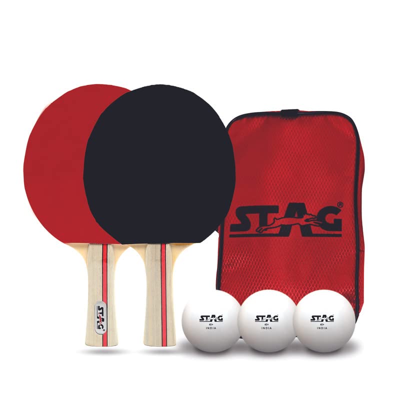 STAG Iconic Smash Table Tennis Playset | 2 Racquets & 3 ABS Balls | Intermediate Ping Pong Set for Training & Competitive Play | Durable, Lightweight & Easy to Use - Image 1