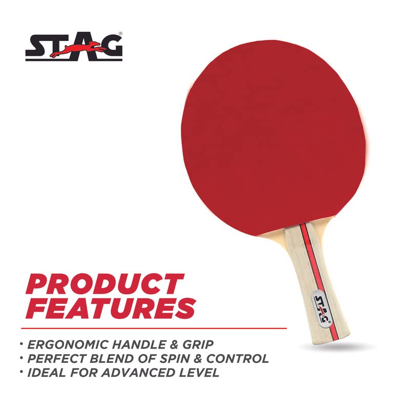 STAG Iconic Smash Table Tennis Playset | 2 Racquets & 3 ABS Balls | Intermediate Ping Pong Set for Training & Competitive Play | Durable, Lightweight & Easy to Use - Image 2