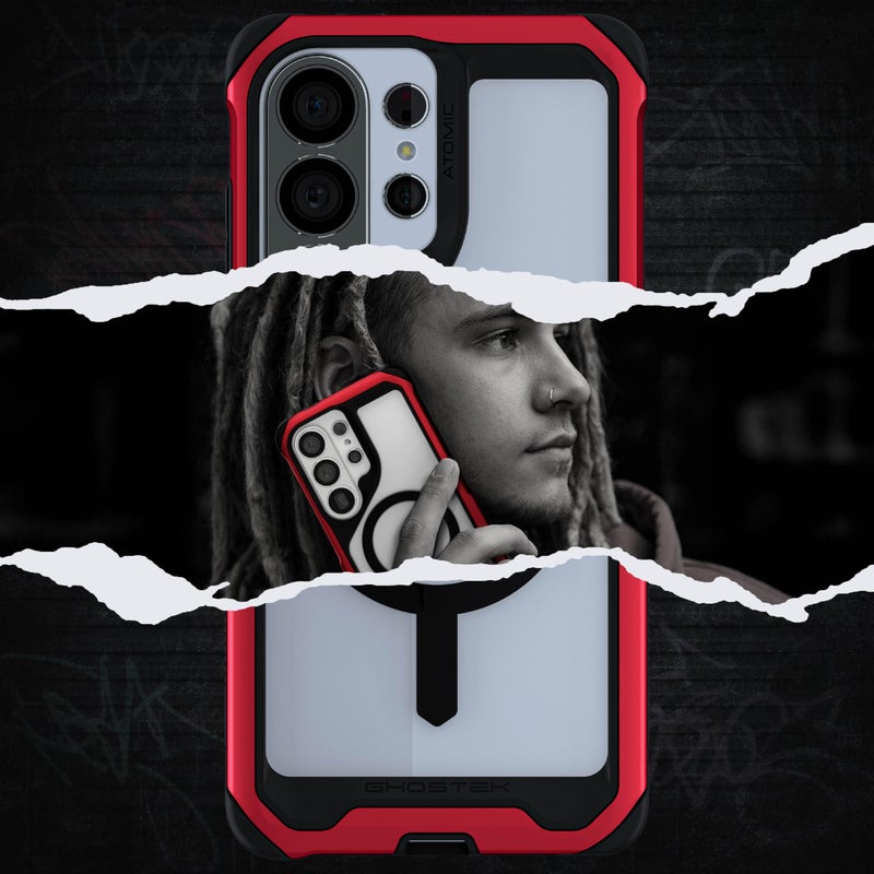 Ghostek Atomic Slim Samsung Galaxy S26 Ultra Case MagSafe Compatible, Magnetic Clear Heavy Duty Metal Cover Designed for 2026 S26Ultra (6.9") (Red) - Image 5