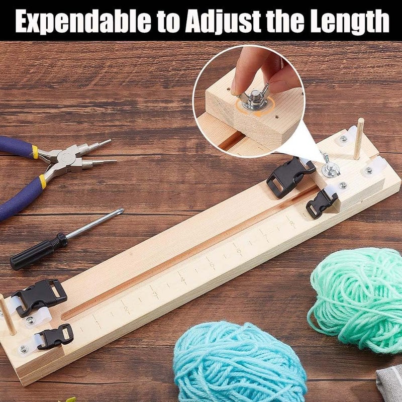 Yerleomit Paracord Jig Bracelet Maker Machine, Wooden Paracord Jig Accessories Bracelet Machine Wooden Frame Kit DIY Knitting Bracelet - Image 2