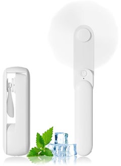 Oxyglow Portable Foldable Small Fan Mini Hand Held Fan With Usb Rechargeable Eyelash Fan For Girls Travel For Women Outdoor White  - Image 1