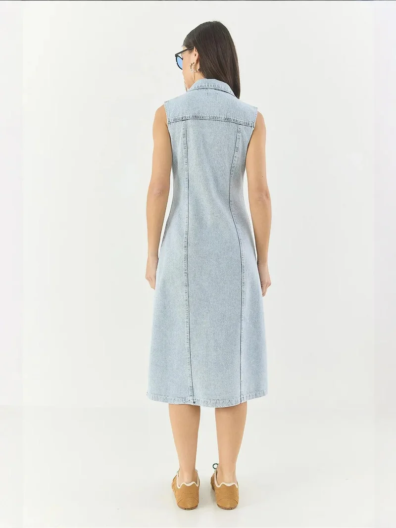 بيانكو لوتشي فستان جينز ميدي بأزرار من لوكسي