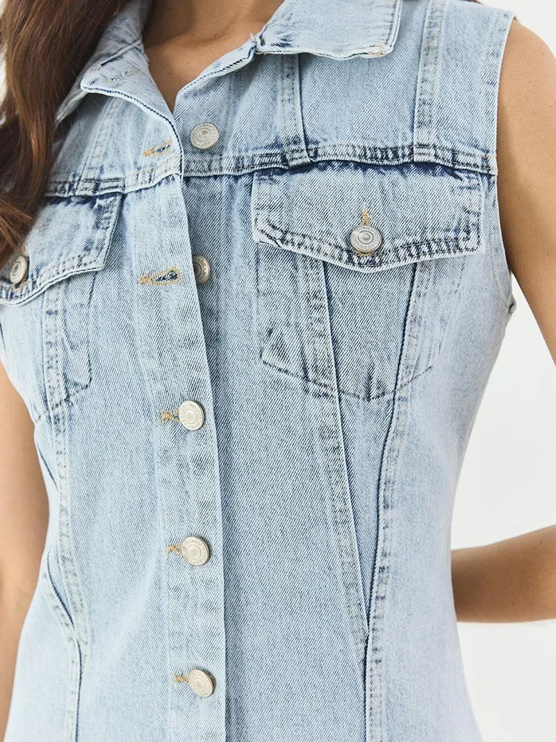 بيانكو لوتشي فستان جينز ميدي بأزرار من لوكسي