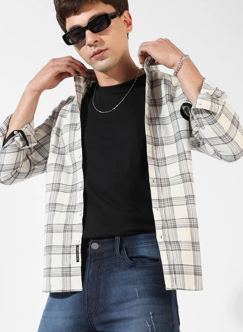 Campus Sutra Men's Multicolour Checkered Regular Fit Casual Shirt