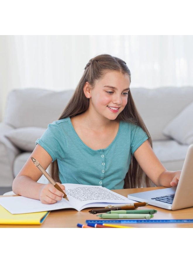 8 Pcs Cute Retractable Erasable Gel Pens, Blue and Black Ink Pen with Eraser Clear, Smooth Writing, Comfortable to Use, for Note Taking Marking Planner Crossword Puzzles - Image 2