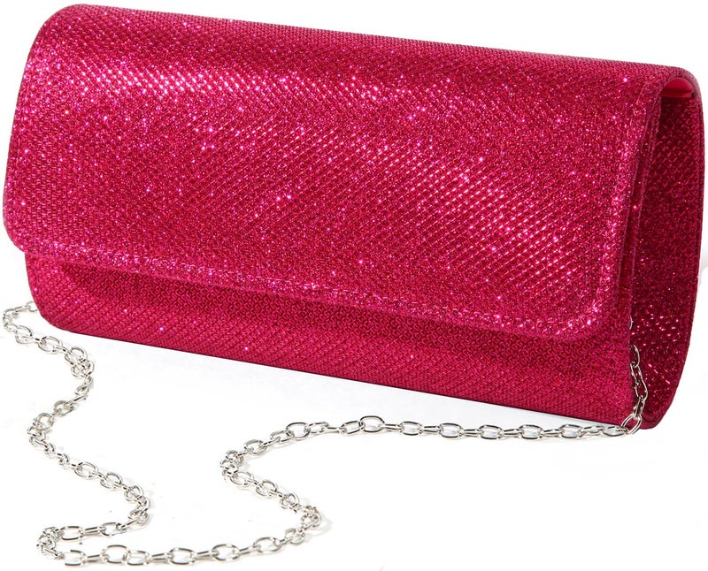 lovyoCoCo Evening Bag Clutch Purses for Women Ladies Sparkling Party Handbag Wedding Bag (Rose) - Image 1