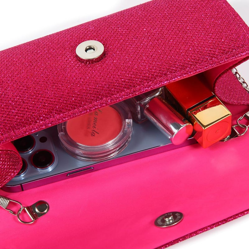 lovyoCoCo Evening Bag Clutch Purses for Women Ladies Sparkling Party Handbag Wedding Bag (Rose) - Image 5