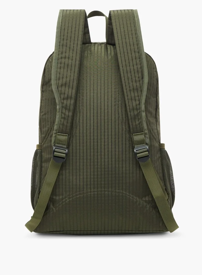 Lee Cooper Checked Backpack with Zip Closure - 46x32x18 cm