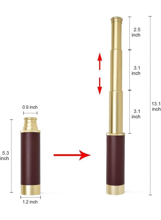 Aubric - Pirate Spyglass Telescope Treasure Map Pocket Compass Kids Toys Set Handheld Collapsible 25X30 Zoomable Monocular Polyester Fabric Huge Map & Golden Compass Boys Gift For Pirate Lovers - Image 1