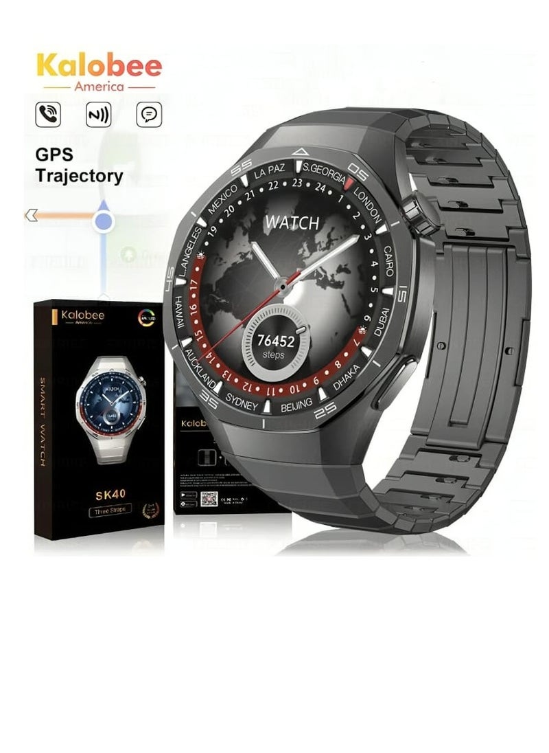 Kalobee SK 40 Smart Watch AMOLED Screen with 3 Straps and Wireless Charging Multicolour  - Image 1