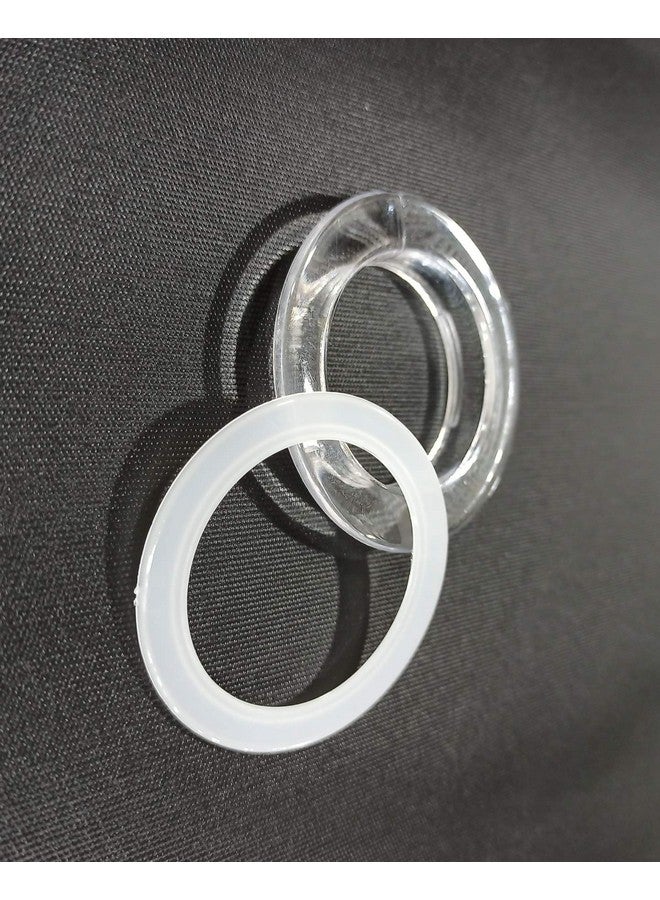 FAPBADRI Curtain Eyelet Rings with Flexi Lock, Suitable for any 1 inch Curtain Rod - Transparent - 100 Pieces - Image 3