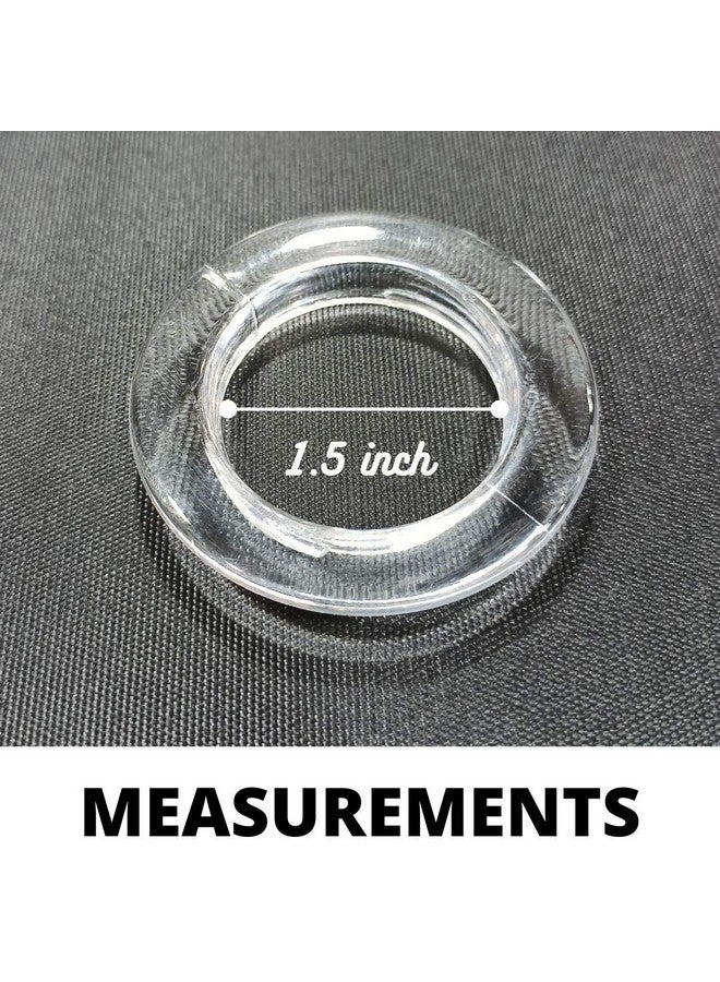 FAPBADRI Curtain Eyelet Rings with Flexi Lock, Suitable for any 1 inch Curtain Rod - Transparent - 100 Pieces - Image 2