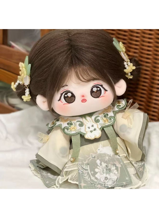 Snow-free Cotton Doll Plush Doll Can Be Changed To Humanoid Doll Nude Doll Little Girl Toy Outlet-Specification:Boneless (1 Random Skirt + Shoes + Glasses + Birth Certificate + Grooming Tools)-Colour:No Snow Naked Baby  - Image 1