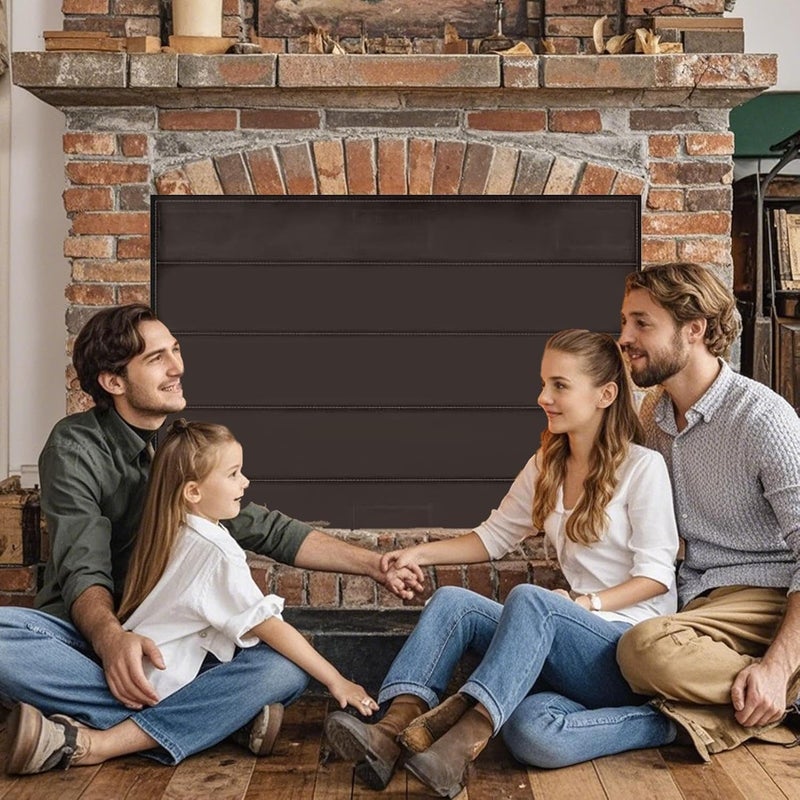 Magnetic Fireplace Cover, Draft Stopper Panel, Heat Loss Blocker, Flame Retardant Shield, House Apartment Indoor Home Energy Saving Fireplace Accessory Winter Insulation Windproof Dust 99x81x1cm - Image 3