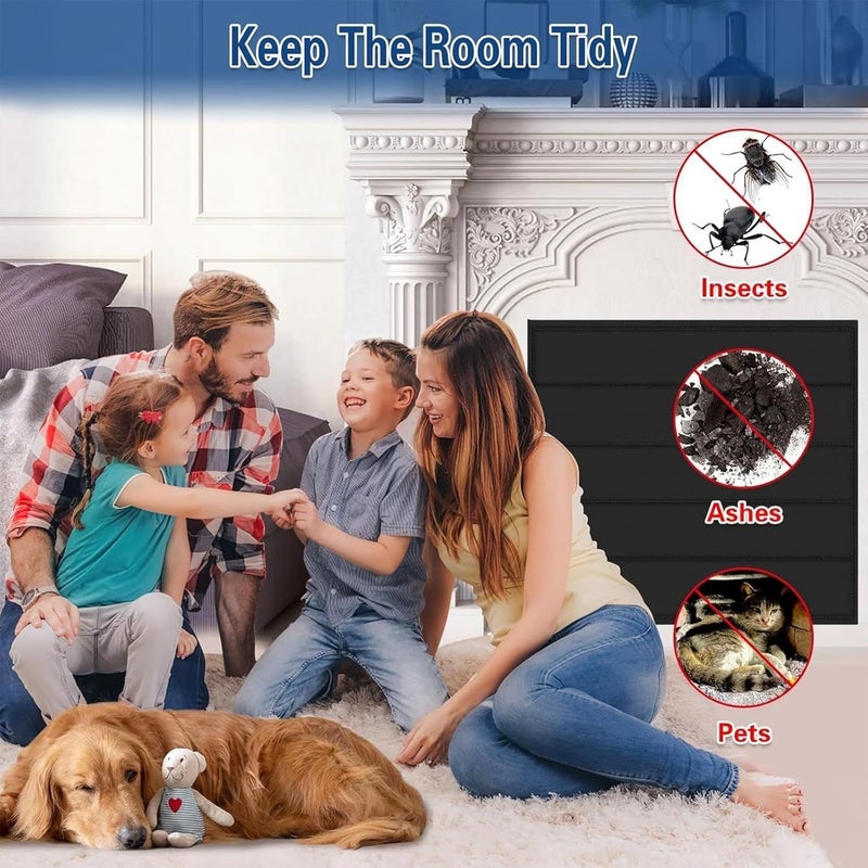 Magnetic Fireplace Cover, Draft Stopper Panel, Heat Loss Blocker, Flame Retardant Shield, House Apartment Indoor Home Energy Saving Fireplace Accessory Winter Insulation Windproof Dust 99x81x1cm - Image 4