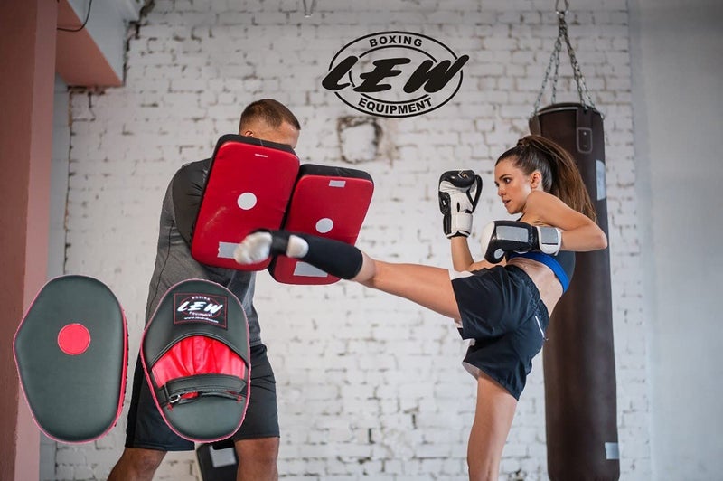 LEW Classic PU Leather Straight Focus Pads (Black/Red) - Image 3