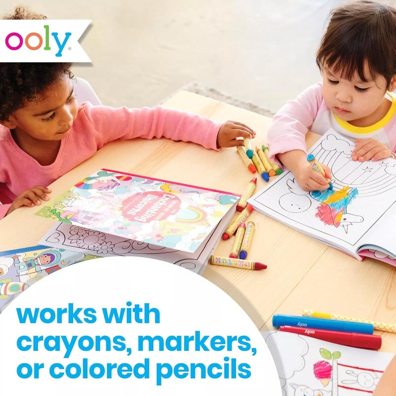 Ooly Coloring Book for Toddlers, Fun Activity Coloring Pages for Kids, 31 Perforated Pages 8"x10" to Hang, Great Kid's Road Trip Activities, Birthday Parties - Princesses & Fairies - Image 3