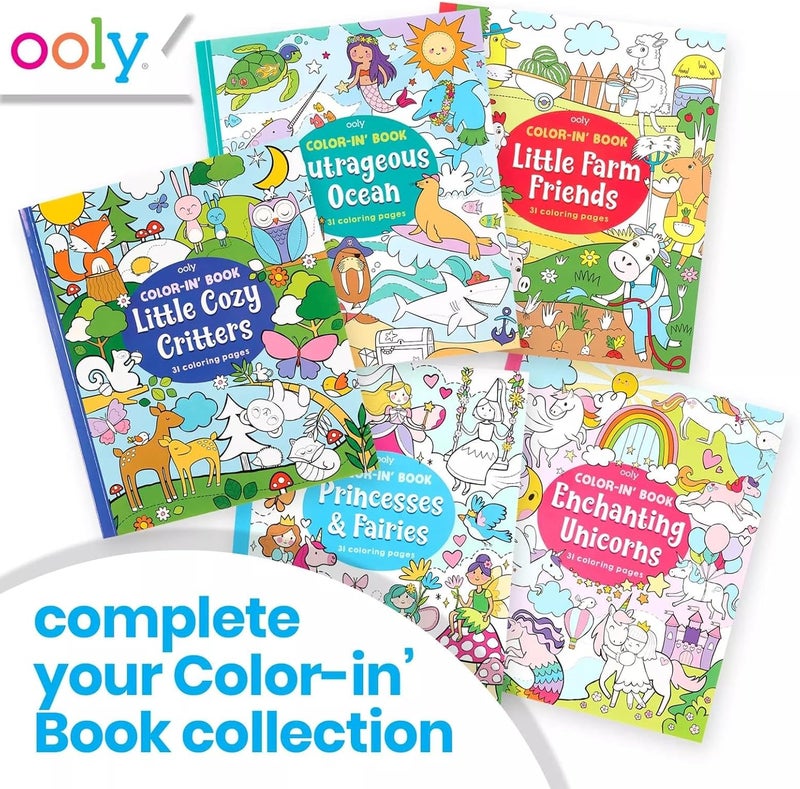 Ooly Coloring Book for Toddlers, Fun Activity Coloring Pages for Kids, 31 Perforated Pages 8"x10" to Hang, Great Kid's Road Trip Activities, Birthday Parties - Princesses & Fairies - Image 5