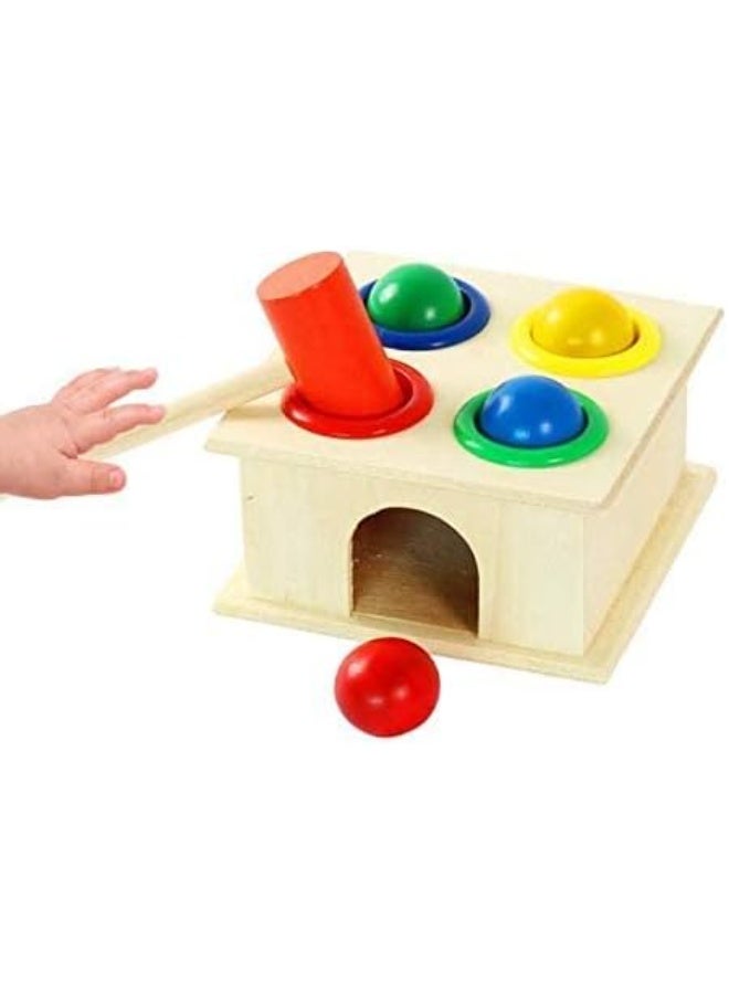 كيس لعبة تعليمية صغيرة على شكل صندوق مطرقة للأطفال الصغار - لعبة مونتيسوري تعليمية لتنمية المهارات الحركية الدقيقة والتعرف على الألوان وتنسيق حركة اليد والعين - لعبة تنموية ممتعة للأطفال من عمر سنتين فما فوق - Image 2