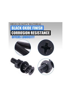 Glarks Glarks 665Pcs Alloy Steel Flat Head Machine Screws Bolts Nuts and Flat Gasket Spring Washers Assortment Set, Fully Threaded, Black Oxide Finish  - Image 3