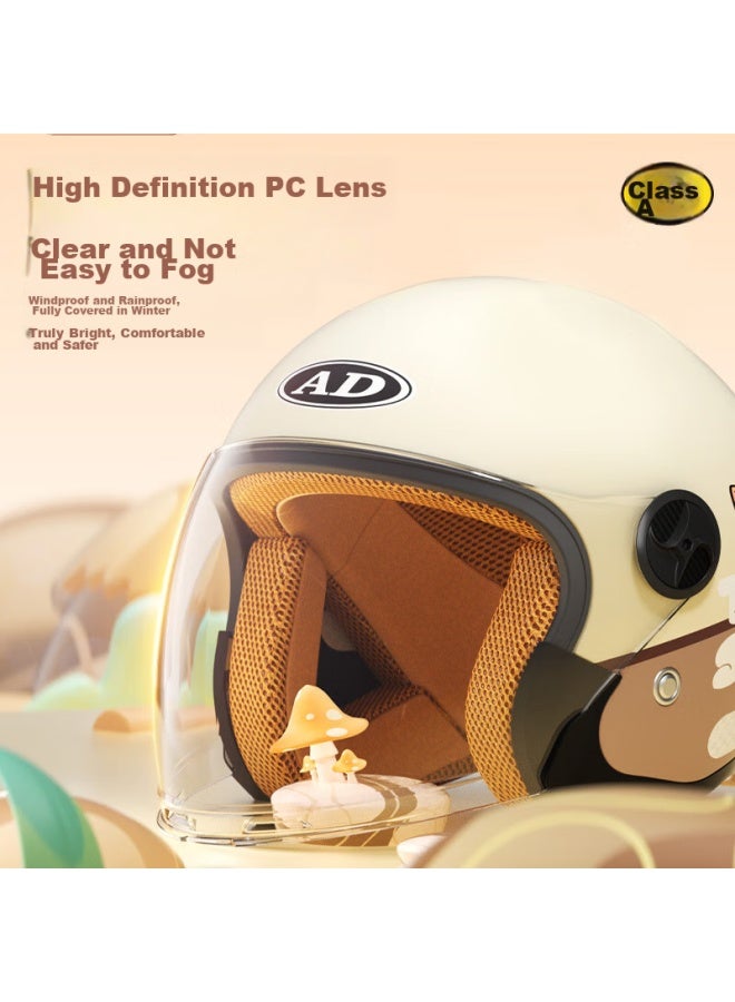 Ad Children's Helmet For Ages 6-12, National 3c Certified Class A Electric Vehicle Half Helmet, Uni All-season Kids' Electric Scooter Motorcycle Safety Helmet, Ear Protection For Ages 3-6, 707 Princess Pink - Image 2