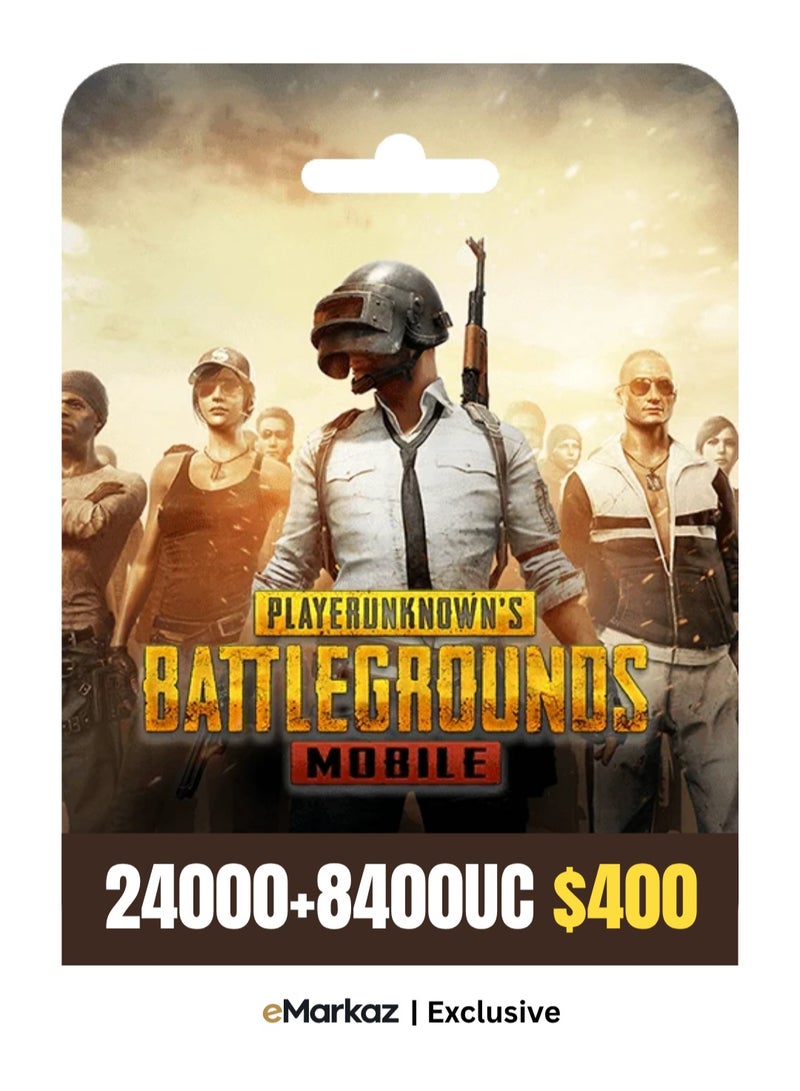 كود رقمي 32400 UC للعبة ببجي موبايل (24000 + 8400 UC إضافية)