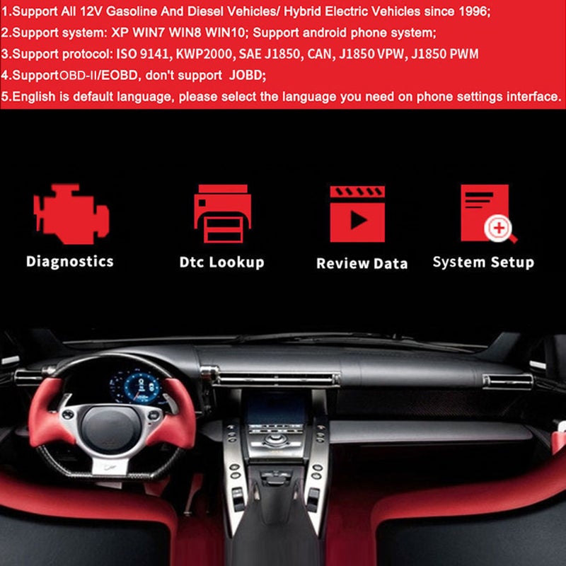 KONNWEI KW902 Mini BT 4.0 Wireless OBD-II Car Auto Diagnostic Scan Tools Car Detector Tester Scanner for IOS Android System - Image 2