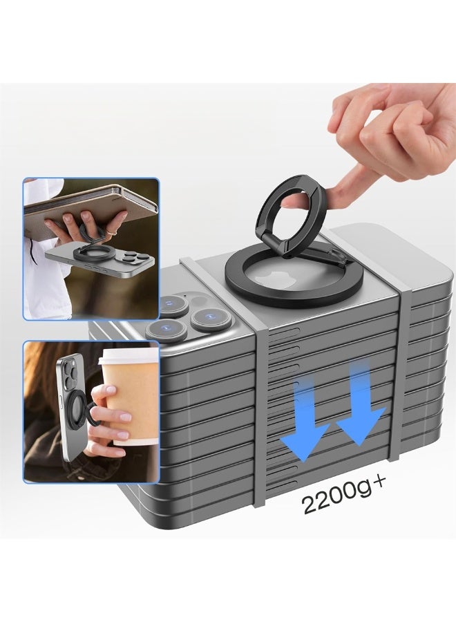 Magnetic Phone Holder, Double-Sided Magnetic Desk Stand for Streaming, Adjustable Lazy Stand for Watching Shows and Live Broadcasting - Image 2