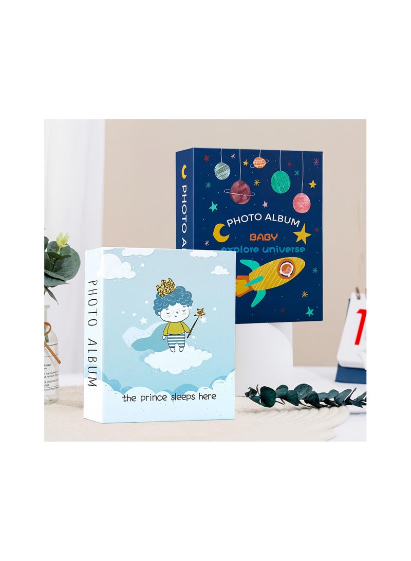 سيوسي 2 Pack Photo Album Small Baby Albums Top Loader Each Mini Hold 100 Photos for Family Children 4x6In - Image 4