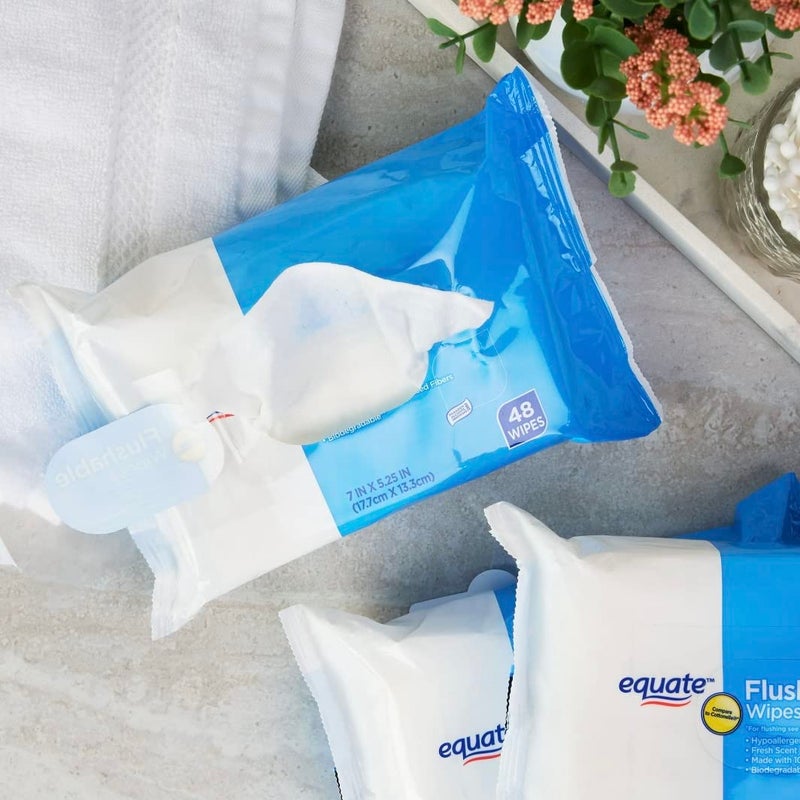 Equate Flushable Wipes, Fresh Scent, 240 Ct - Image 2
