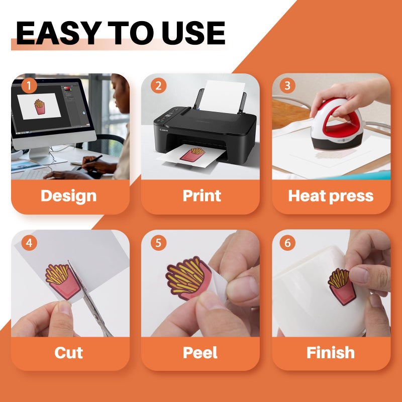 HTVRONT Sublimation Sticker Paper - 20 Pcs Glossy White Waterproof Sublimation Stickers - Image 4