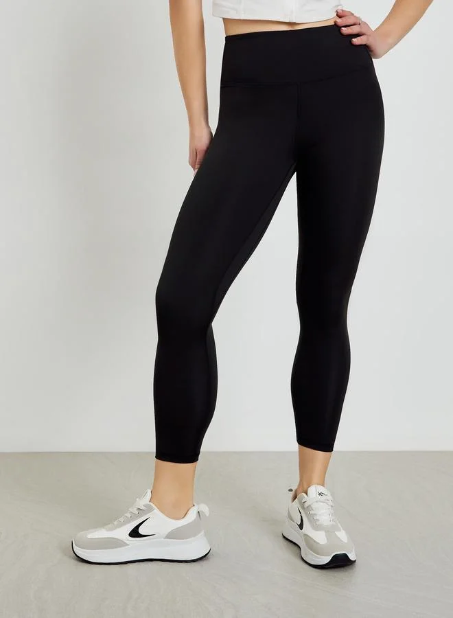 Styli  Black Solid High Rise Leggings for Women | Best Price UAE