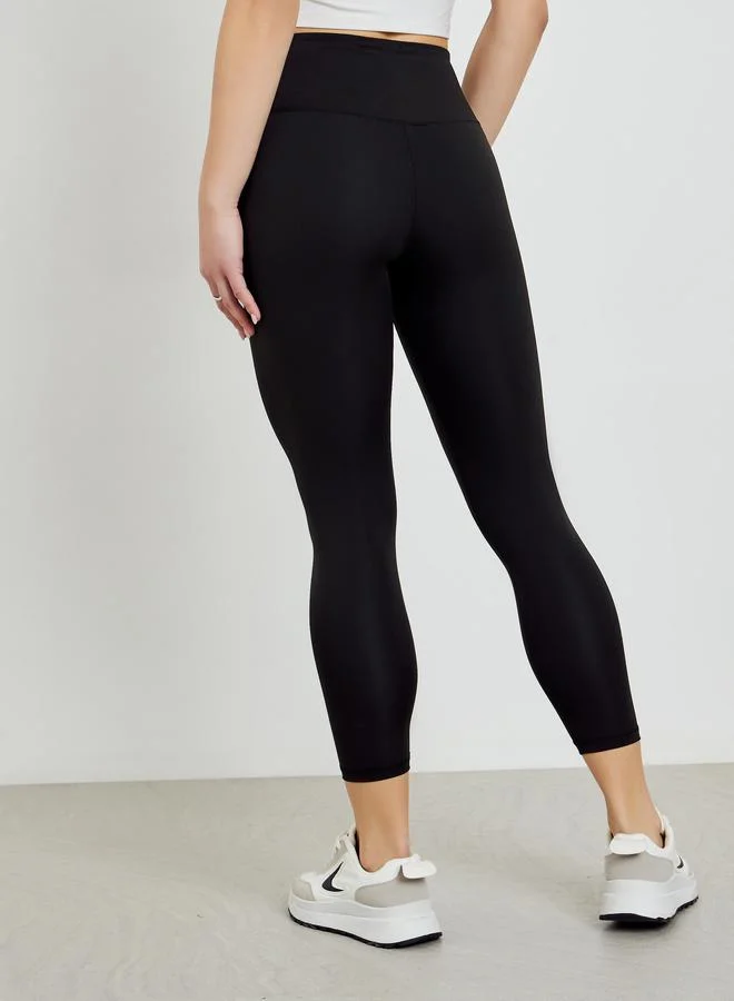 Styli  Black Solid High Rise Leggings for Women | Best Price UAE