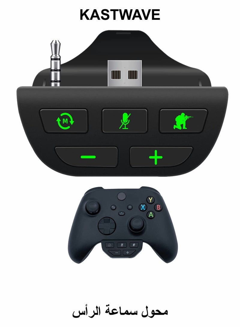 Headset Adapter for Xbox Series X/S, Stereo Headset Audio Adapter with Volume Adjustment and Scout Mode - Image 1