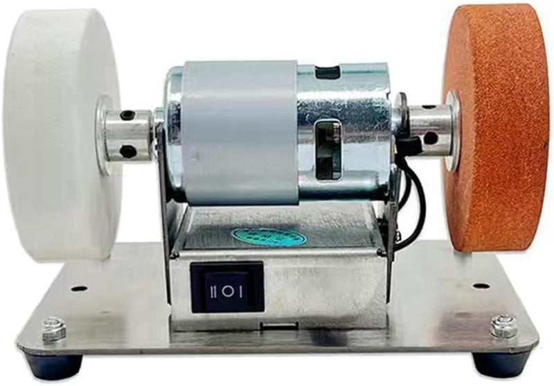 Small Double Polishing Electric Grinding Wheel Stone Grinder Machine US Plug - Image 1