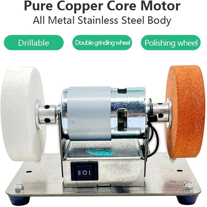 Small Double Polishing Electric Grinding Wheel Stone Grinder Machine US Plug - Image 5