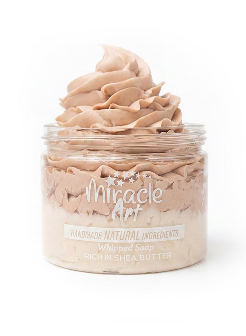 Miracle Art Whipped Soap Vanilla Dream 8.1 oz – Handmade Natural Body Wash & Shaving Cream, Rich in Shea Butter, Vitamin E & Coconut Oil, Warm Vanilla Scent, Made in UAE - Image 1