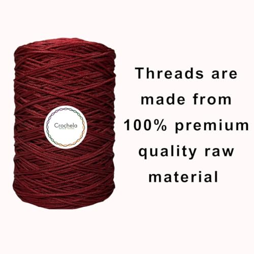 Crochela 1 MM Nylon Macrame Cord/Thread/Dori (Purse Thread) for Jewellery Making, Bags and Many Other DIY Crafts (Weight : 200 Grams | Length : 400 Meters) (Maroon) - Image 5