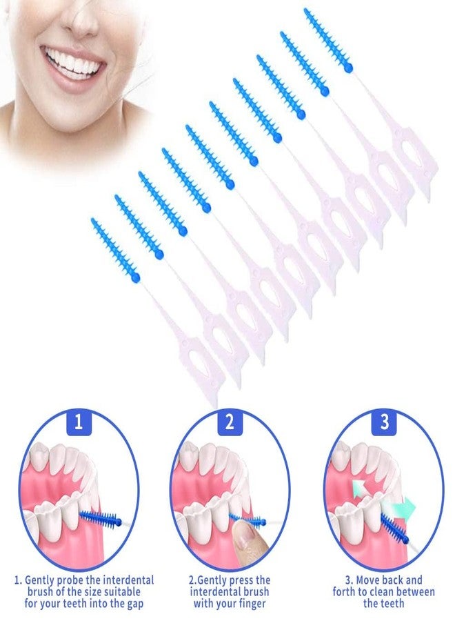 STEFLON Dental Floss Picks | Soft Silicone Interdental Toothbrush for Teeth Cleaning | Gum Care Toothpick Brush | Plaque Remover Oral Hygiene Tool | 40 PCS | Blue - Image 5