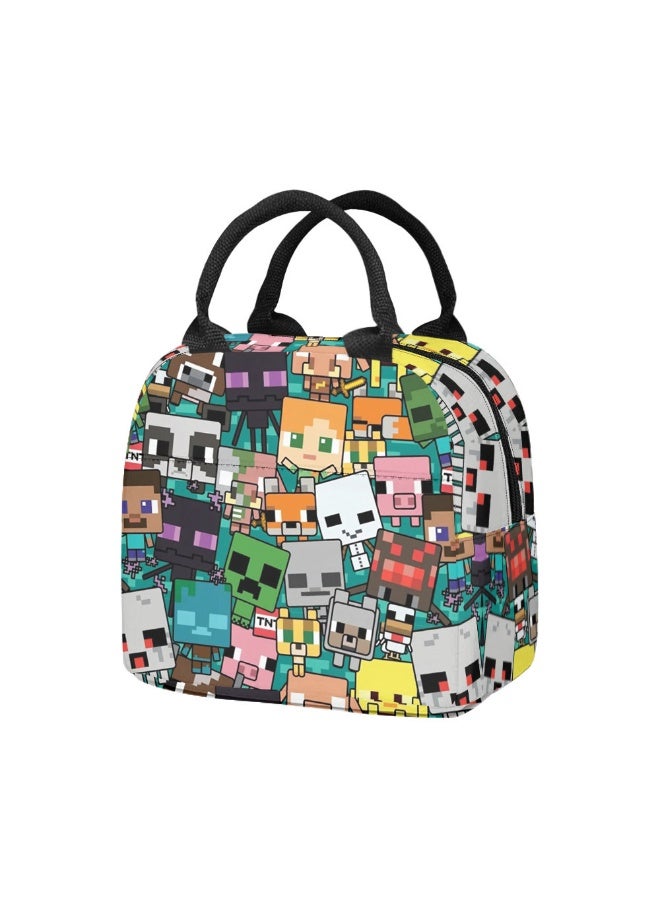 MINECRAFT Children's primary and middle school students thermal insulation aluminum film lunch bag lunch box picnic lunch box bag - Image 1