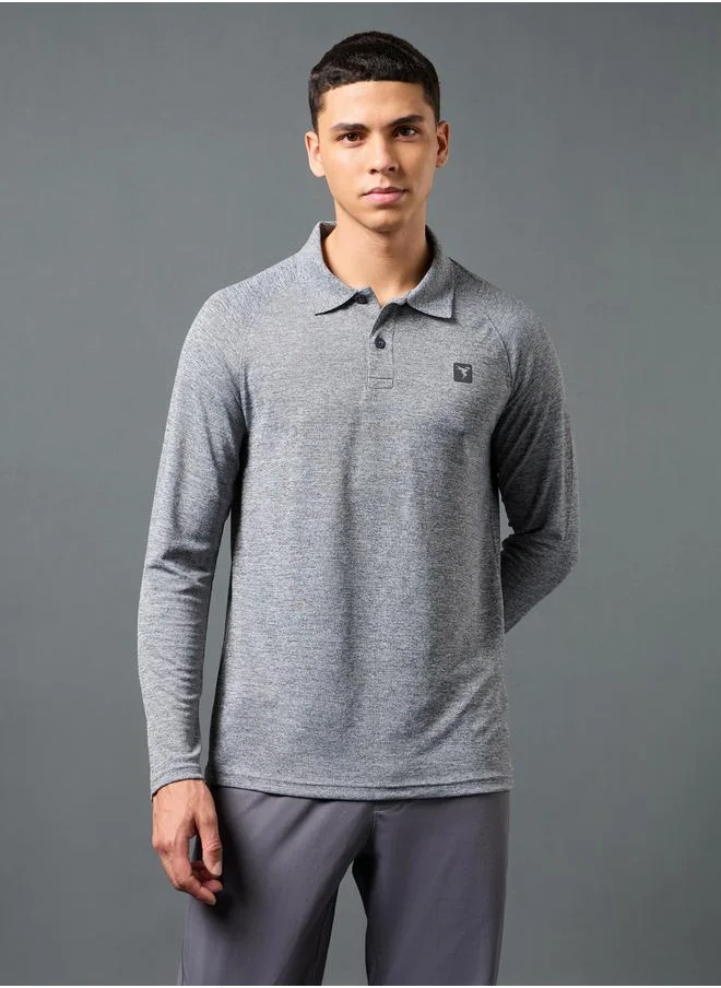 تكنوسبورت Solid Long Sleeve Polo T-Shirt