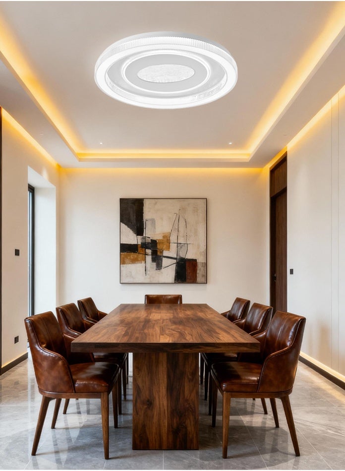 Vmax 100W LED Ceiling Light Round 3-Color (3000K/4000K/6500K), No Flicker, 8000Lm High Brightness – Iron + PMMA – Modern Flush Mount Lamp Φ495mm - Image 5