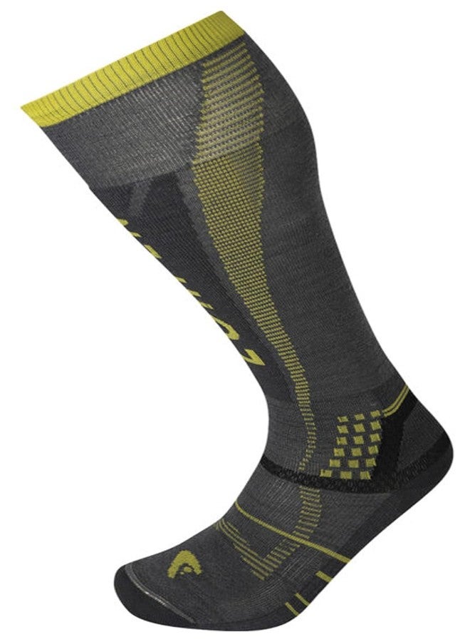 Lorpen T3 Men's Ski Superlight Eco Sock, Great for Winter Sports, Eco-Friendly & Sustainable, Tall and Cushioned, Grey, Size Medium - Image 1