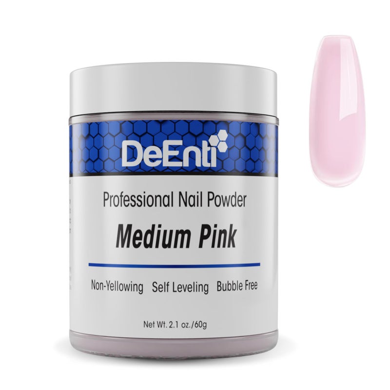 DeEnti Acrylic Nail Powder - 2oz Medium Pink|Professional Grade, Bubble-Free Acrylic Powder for Nails | Long-Lasting, Chip-Resistant Nail Acrylic Powder for Carving, Extensions & Fake Nails - Image 2