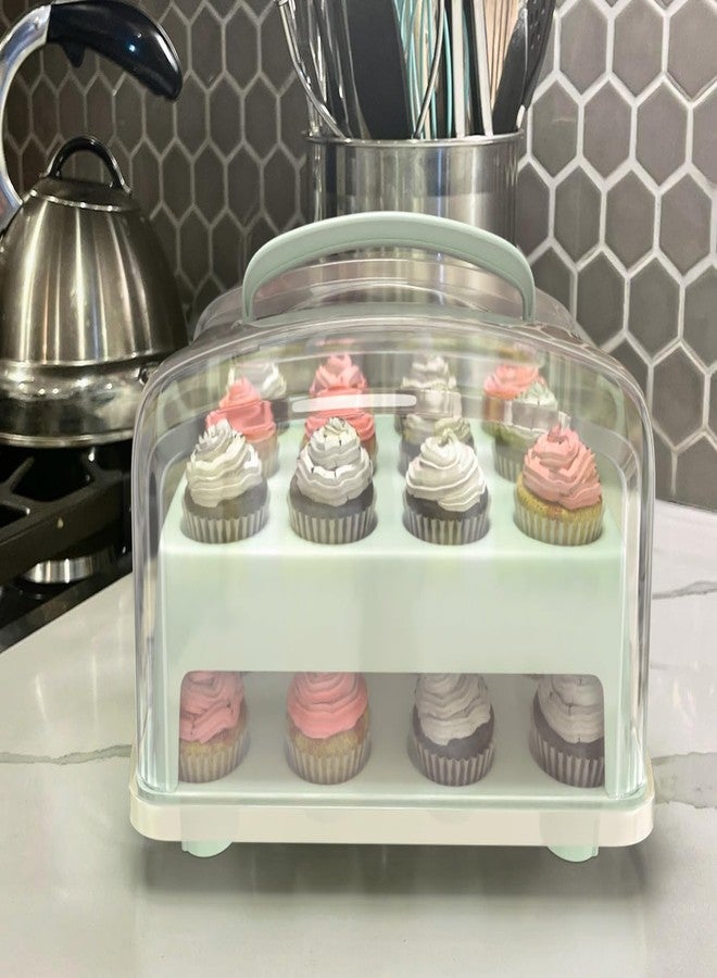 Top Shelf Elements MINI Cupcake Box. NOT For Standard Size Cupcakes. Fashionable Green Carrier Holds 24 MINI-Size Cupcakes, Cupcake Traveler, - Image 5